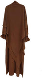 Women Prayer Dress Muslim Ramadan Garment Abaya Dubai Islam Jilbeb 2 Piece Set Layered Khimar Scarf Hijab and Long Dress