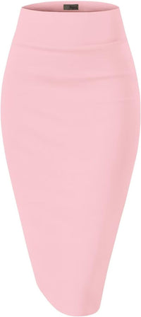 Hybrid & Company Women's Techno/Scuba Stretchy Office Pencil Skirt Made in USA