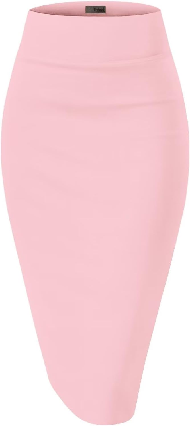 Hybrid & Company Women's Techno/Scuba Stretchy Office Pencil Skirt Made in USA