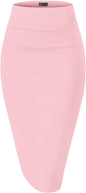 Hybrid & Company Women's Techno/Scuba Stretchy Office Pencil Skirt Made in USA