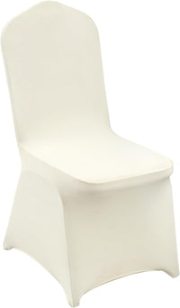 VEVOR 100 Pcs White Chair Covers Polyester Spandex Chair Cover Stretch Slipcovers for Wedding Party Dining Banquet Flat-Front Chair Covers