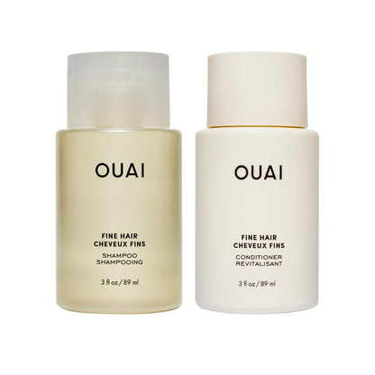 OUAI Fine Shampoo and Conditioner Set - Sulfate Free Shampoo and Conditioner for Women & Men - Made with Keratin, Marshmallow Root, Shea Butter & Avocado Oil - Free of Parabens & Phthalates (10 Fl Oz)