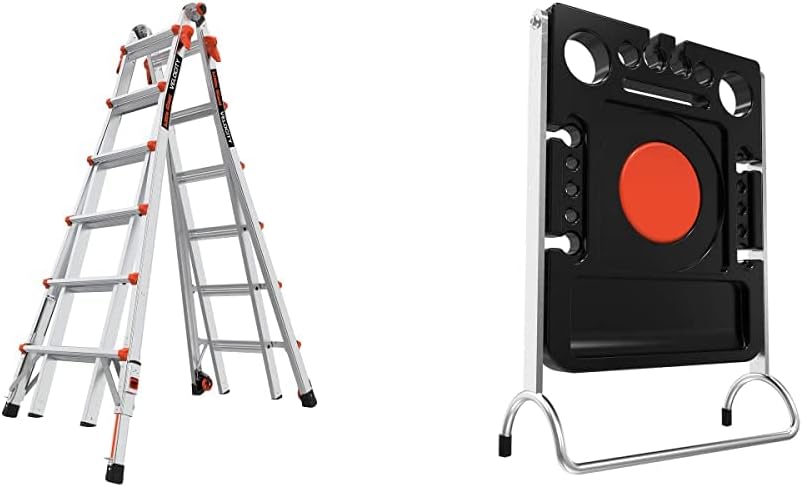 Little Giant Multi-Position Ladder, Velocity, M17, 9-15 Foot, Aluminum, Type 1A, 300 lbs Weight Rating & Work Platform, Aluminum, 375 lbs Weight Rating