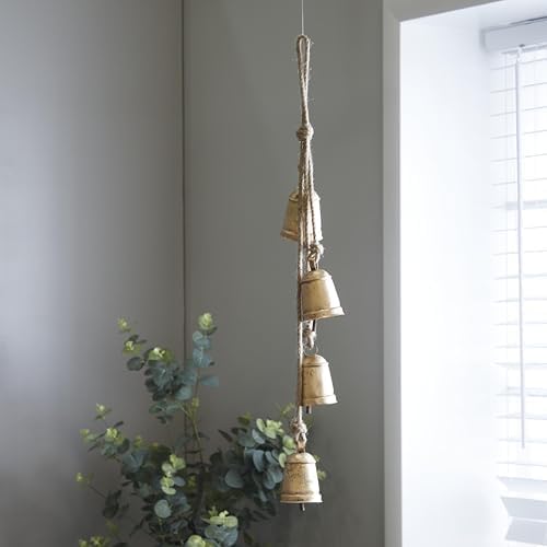 Deco 79 Rustic Metal Cowbell Decorative Bells, 4" x 3" x 29.01", Gold