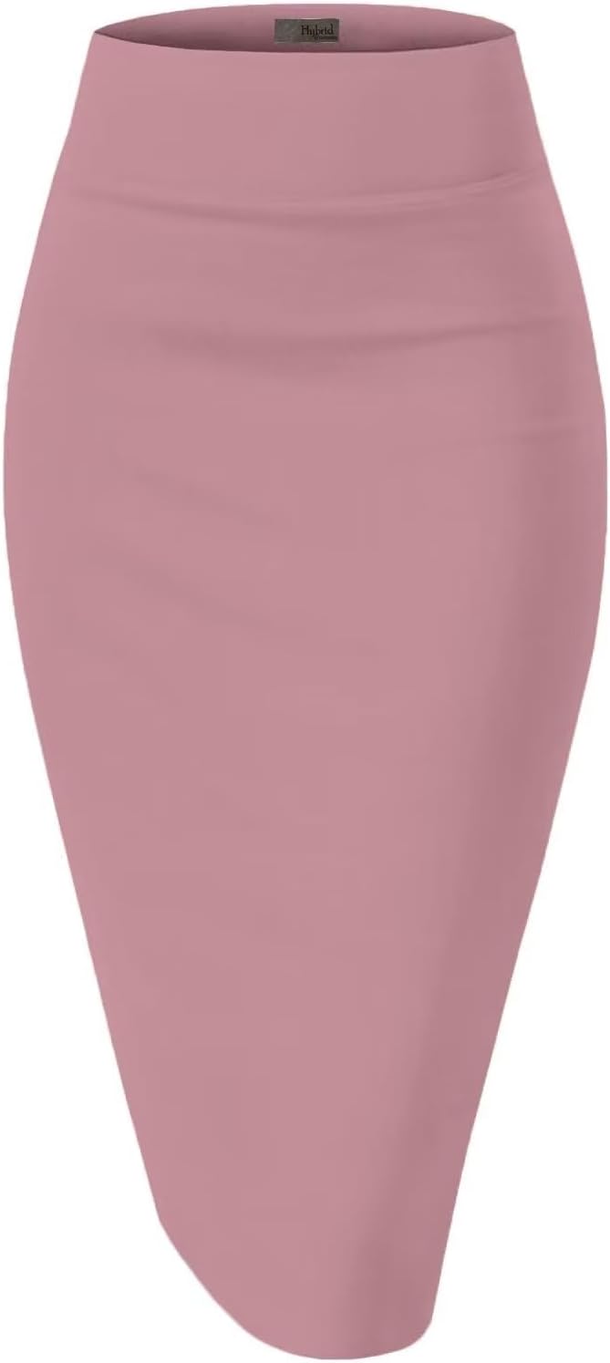 Hybrid & Company Women's Techno/Scuba Stretchy Office Pencil Skirt Made in USA