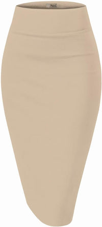 Hybrid & Company Women's Techno/Scuba Stretchy Office Pencil Skirt Made in USA