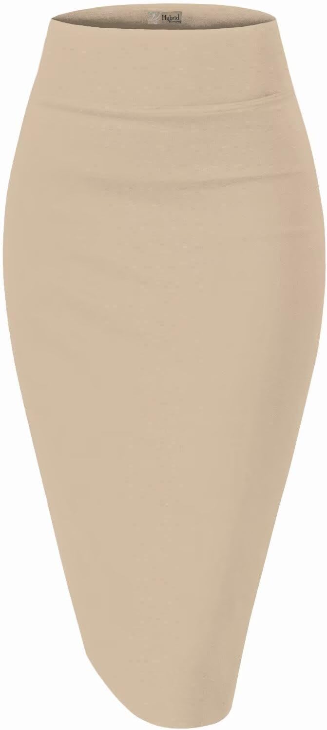 Hybrid & Company Women's Techno/Scuba Stretchy Office Pencil Skirt Made in USA