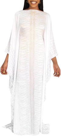 HD African Dresses for Women Fashion Beading Rhinestone Kaftan Maxi Dress