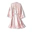 Crystal Dew Women's Lace Trim Bride Kimono Robes with Embroidery Bridal Silky Satin Bathrobe Wedding Party Sleepwear