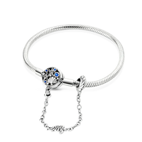 Silver Plated Stars Heart Shape Butterflies Clover Clasp Bracelet for Women Fit Original Charms Beads DIY Making Gift