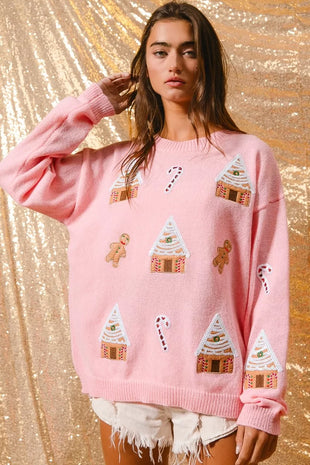 BiBi Christmas Theme Patches Sweater