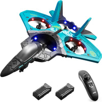 4DRC V17 Remote Control Plane RC Airplanes 2.4GHz 6CH EPP RC Plane 4 Motor RC Aircraft Toys for Adult Kids with Function Gravity Sensing Stunt Roll Cool Light RC Planes Airplanes - 7DAY'S