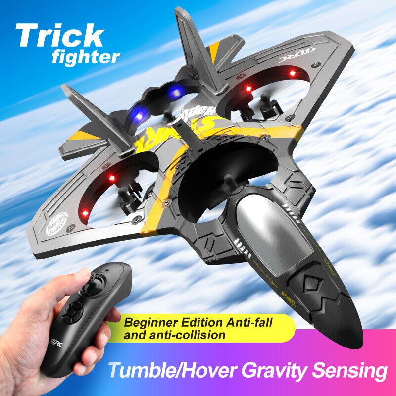 4DRC V17 Remote Control Plane RC Airplanes 2.4GHz 6CH EPP RC Plane 4 Motor RC Aircraft Toys for Adult Kids with Function Gravity Sensing Stunt Roll Cool Light RC Planes Airplanes - 7DAY'S