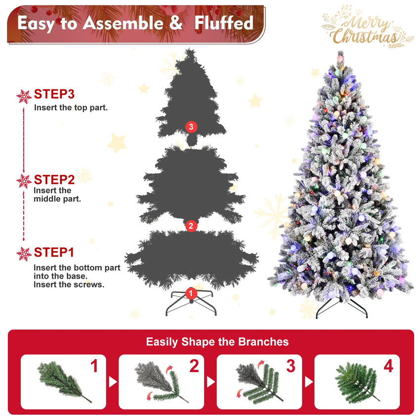 4ft Artificial Christmas Tree Prelit with Stand,100 Warm White LED Lights,Realistic 241 Branch Tips PVC Green Norwood Spruce Tree Easy Assembly for Indoor,Home - 7DAY'S
