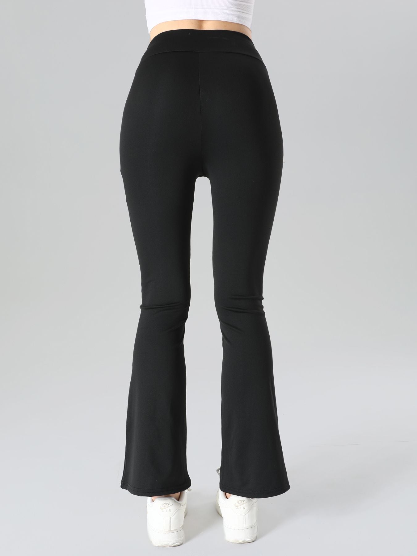 4pcs High - Waisted Flare Sharkskin Leggings – Slim Fit, Lightweight & Sculpting Yoga Pants - 7DAY'S