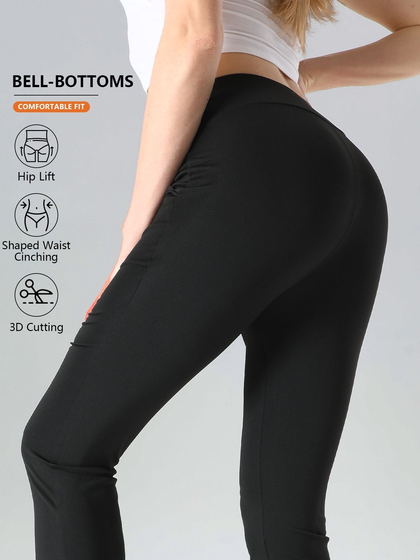 4pcs High - Waisted Flare Sharkskin Leggings – Slim Fit, Lightweight & Sculpting Yoga Pants - 7DAY'S