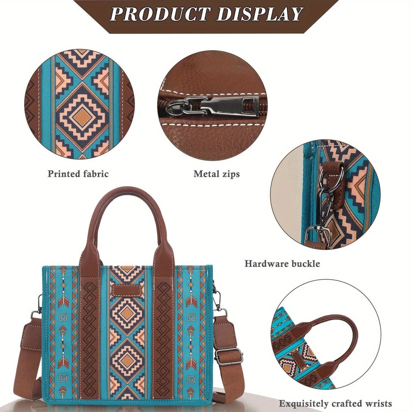 4Pcs women's purse Tote, retro work satchel lightweight, Boho chic tote everyday green - 7DAY'S