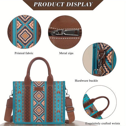 4Pcs women's purse Tote, retro work satchel lightweight, Boho chic tote everyday green - 7DAY'S