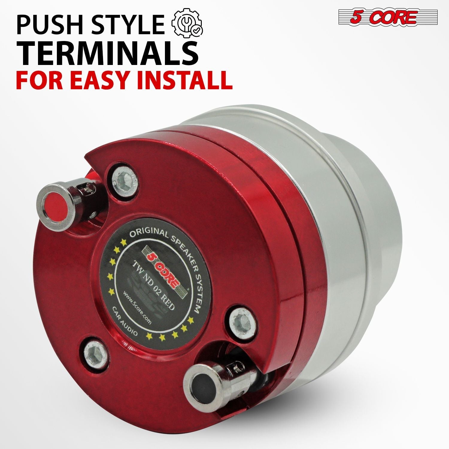 5 Core 3.5 Inch Tweeters 60W Max 30W RMS 25.4mm Voice Coil Super Tweeter Car Audio - TW ND 02 RED - 7DAY'S