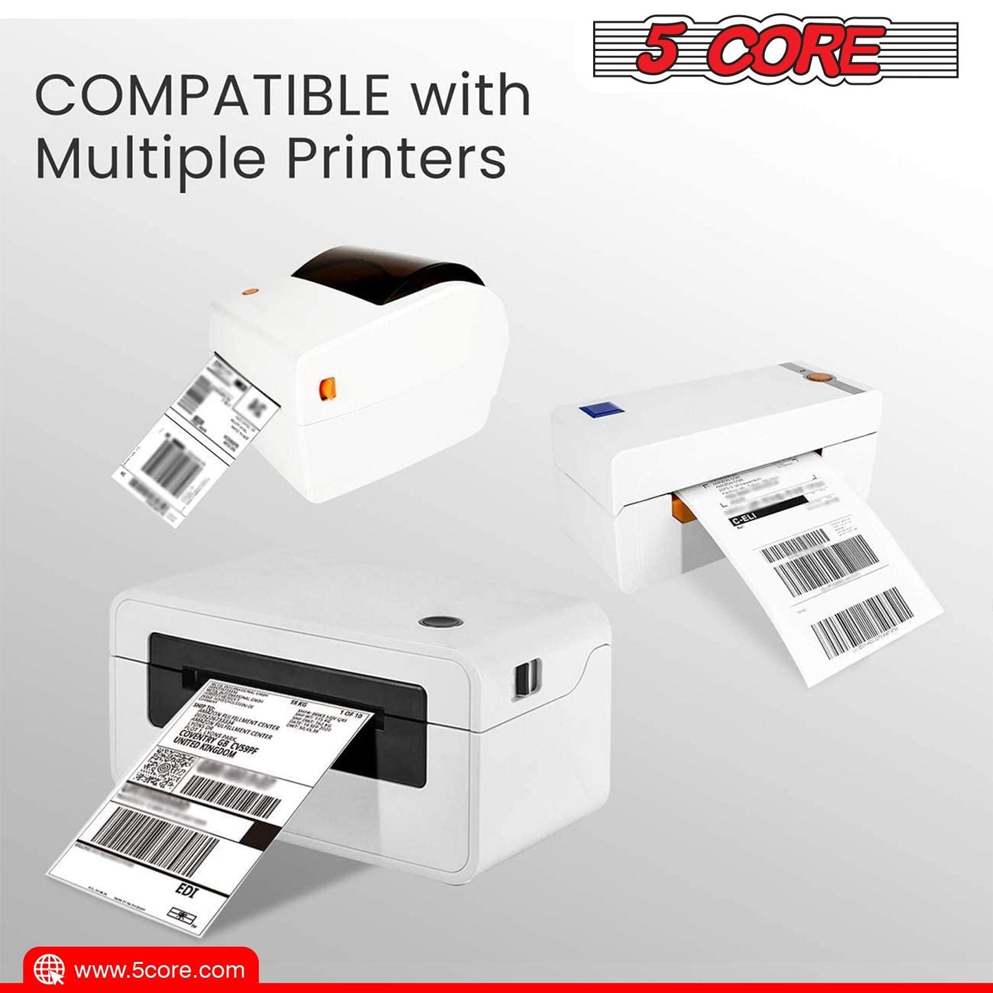 5 Core 4"x6" Direct Thermal Shipping Label 16Pk 4x6 Roll Direct 250/paper Sticker/Perforated White Mailing Labels, Commercial Grade, Premium Adhesive, Works w Most Thermal Printers - DTL 16PK - 7DAY'S