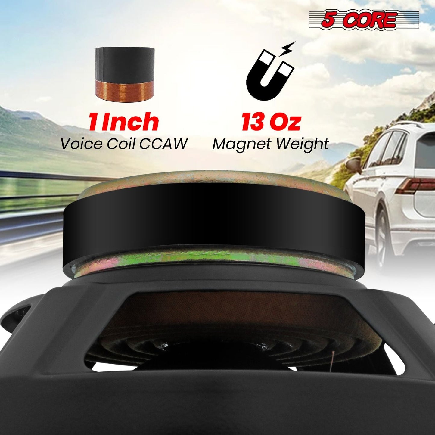 5 Core 8 Inch Subwoofer Speaker 1000W Combined Peak 4Ohm Replacement Car Bass Sub Woofer - 7DAY'S