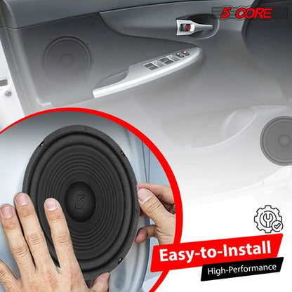 5 Core 8 Inch Subwoofer Speaker 1000W Combined Peak 4Ohm Replacement Car Bass Sub Woofer - 7DAY'S