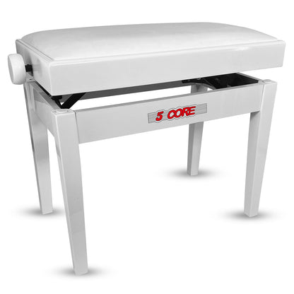5 Core Adjustable Piano Bench Thick 3.25" Solid Wood Keyboard Stool Heavy Duty Musician Chair - 7DAY'S