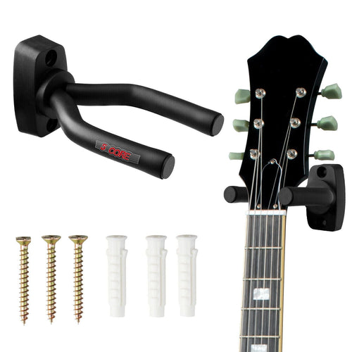 5 CORE Guitar Wall Mount Hanger Hook for Acoustic Classical Electric Bass Guitars - GH IRON 2PCS