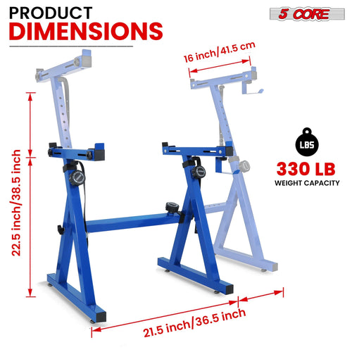 5 CORE Keyboard Stand Riser Z Style Height Width Adjustable Portable Heavy Duty Music Stands Holder for Kids and Adults Fits 54 to 88 Key Electric Pianos - KS Z1 BLU HD - 7DAY'S