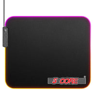 5 CORE Large RGB Gaming Mouse Pad Non - Slip Rubber Base, Waterproof 11.8 x 9.8 Inch LED Desk Mouse Mat Glowing 12 Modes Durable Stitched Edges, Great for Office and Gaming MP 300 RGB - 7DAY'S