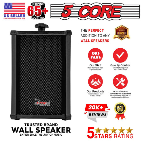 5 CORE Outdoor Speakers Pair Stereo in Wall Speaker 100W Peak Passive Mount Wired Waterproof Patio House Garage Indoor Exterior Audio System Bocinas para Casa - 10T G 2PCS - 7DAY'S