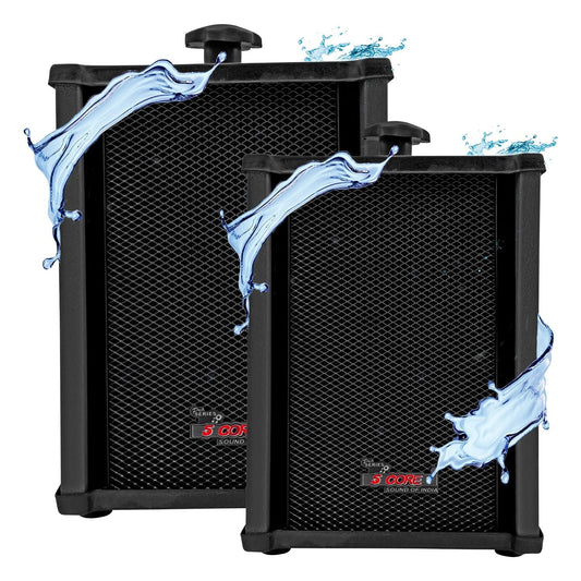 5 CORE Outdoor Speakers Pair Stereo in Wall Speaker 100W Peak Passive Mount Wired Waterproof Patio House Garage Indoor Exterior Audio System Bocinas para Casa - 10T G 2PCS - 7DAY'S