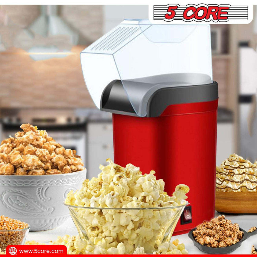 5 Core Popcorn Machine 16 Cup Capacity Hot Air Popper Mini Portable Tabletop Electric Pop Corn Maker Maquina Para Hacer Palomitas De Maiz For Home Movie Party - 7DAY'S