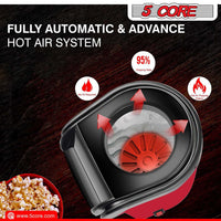 5 Core Popcorn Machine 16 Cup Capacity Hot Air Popper Mini Portable Tabletop Electric Pop Corn Maker Maquina Para Hacer Palomitas De Maiz For Home Movie Party - 7DAY'S