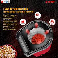 5 Core Popcorn Machine 16 Cup Capacity Hot Air Popper Mini Portable Tabletop Electric Pop Corn Maker Maquina Para Hacer Palomitas De Maiz For Home Movie Party - 7DAY'S