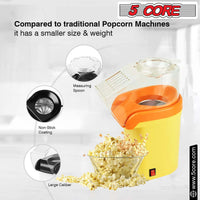5 Core Popcorn Machine 16 Cup Capacity Hot Air Popper Mini Portable Tabletop Electric Pop Corn Maker Maquina Para Hacer Palomitas De Maiz For Home Movie Party - 7DAY'S