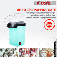 5 Core Popcorn Machine 16 Cup Capacity Hot Air Popper Mini Portable Tabletop Electric Pop Corn Maker Maquina Para Hacer Palomitas De Maiz For Home Movie Party - 7DAY'S