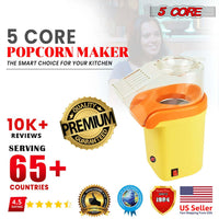 5 Core Popcorn Machine 16 Cup Capacity Hot Air Popper Mini Portable Tabletop Electric Pop Corn Maker Maquina Para Hacer Palomitas De Maiz For Home Movie Party - 7DAY'S