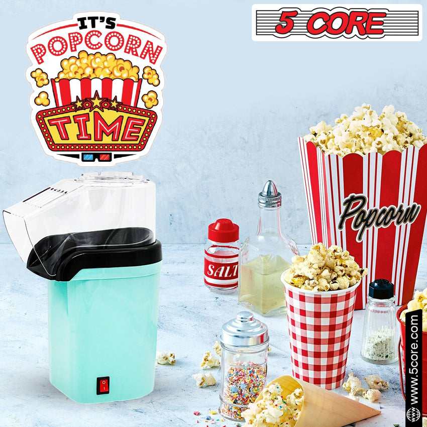 5 Core Popcorn Machine 16 Cup Capacity Hot Air Popper Mini Portable Tabletop Electric Pop Corn Maker Maquina Para Hacer Palomitas De Maiz For Home Movie Party - 7DAY'S
