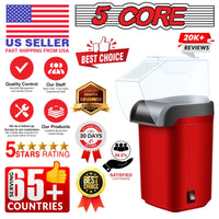 5 Core Popcorn Machine 16 Cup Capacity Hot Air Popper Mini Portable Tabletop Electric Pop Corn Maker Maquina Para Hacer Palomitas De Maiz For Home Movie Party - 7DAY'S