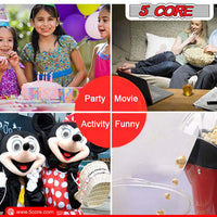 5 Core Popcorn Machine 16 Cup Capacity Hot Air Popper Mini Portable Tabletop Electric Pop Corn Maker Maquina Para Hacer Palomitas De Maiz For Home Movie Party - 7DAY'S