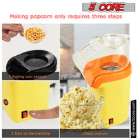 5 Core Popcorn Machine 16 Cup Capacity Hot Air Popper Mini Portable Tabletop Electric Pop Corn Maker Maquina Para Hacer Palomitas De Maiz For Home Movie Party - 7DAY'S