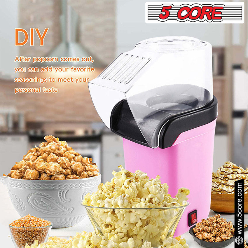 5 Core Popcorn Machine 16 Cup Capacity Hot Air Popper Mini Portable Tabletop Electric Pop Corn Maker Maquina Para Hacer Palomitas De Maiz For Home Movie Party - 7DAY'S