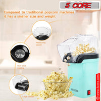 5 Core Popcorn Machine 16 Cup Capacity Hot Air Popper Mini Portable Tabletop Electric Pop Corn Maker Maquina Para Hacer Palomitas De Maiz For Home Movie Party - 7DAY'S