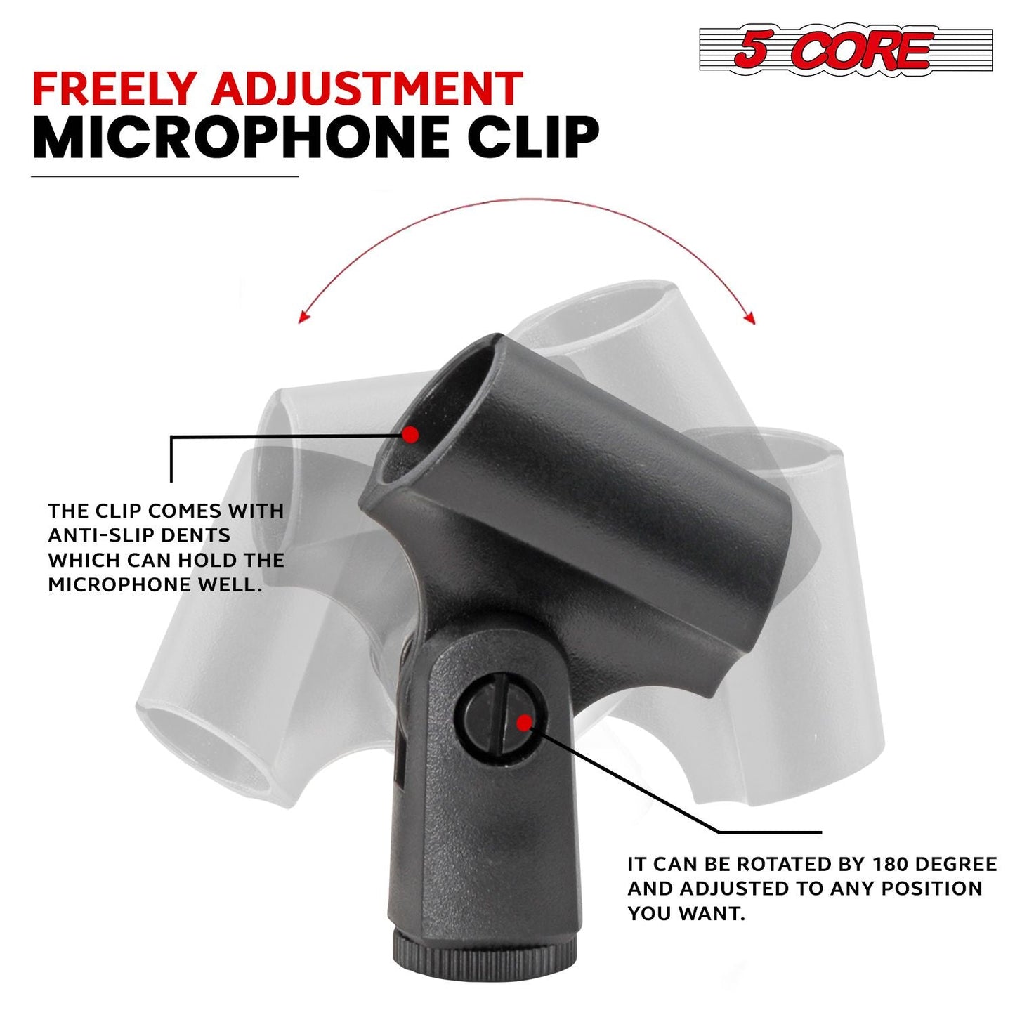 5 CORE Professional Instrument Microphone Pencil Mic Condenser Cardioid Unidirectional Stick Microfono with Windscreen Mic Clip & Case - INSTRU MIC 300 BLK - 7DAY'S
