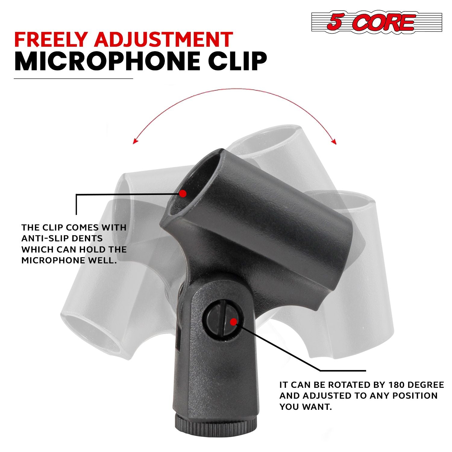 5 CORE Professional Instrument Microphone Pencil Mic Condenser Cardioid Unidirectional Stick Microfono with Windscreen Mic Clip & Case - INSTRU MIC 300 BLK - 7DAY'S