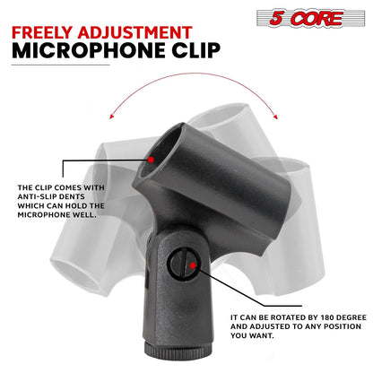 5 CORE Professional Instrument Microphone Pencil Mic Condenser Cardioid Unidirectional Stick Microfono with Windscreen Mic Clip & Case - INSTRU MIC 300 BLK - 7DAY'S