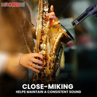 5 CORE Professional Instrument Microphone Pencil Mic Condenser Cardioid Unidirectional Stick Microfono with Windscreen Mic Clip & Case - INSTRU MIC 300 BLK - 7DAY'S