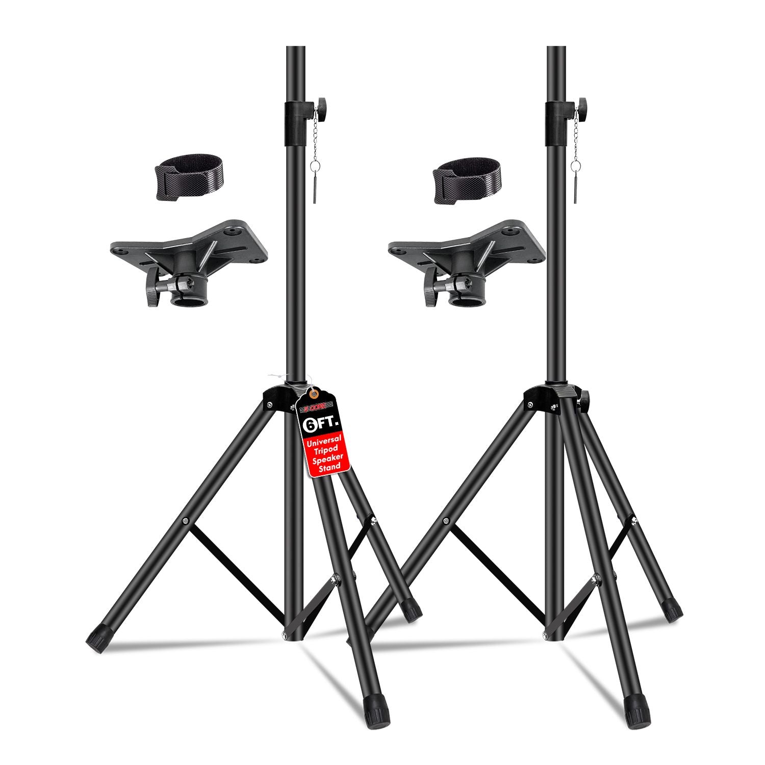 5 Core Speaker Stand 2Pcs Tripod Floor Tall Adjustable Up to 72 Inch DJ Studio Monitor Stands Pole Mount - 7DAY'S