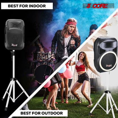 5 Core Speaker Stand 2Pcs Tripod Floor Tall Adjustable Up to 72 Inch DJ Studio Monitor Stands Pole Mount - 7DAY'S